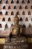 Vientiane, Laos - Wat Si Saket, The gallery around the sim houses thousands of Buddha statues in various mudras, dating  from the 16th century. 